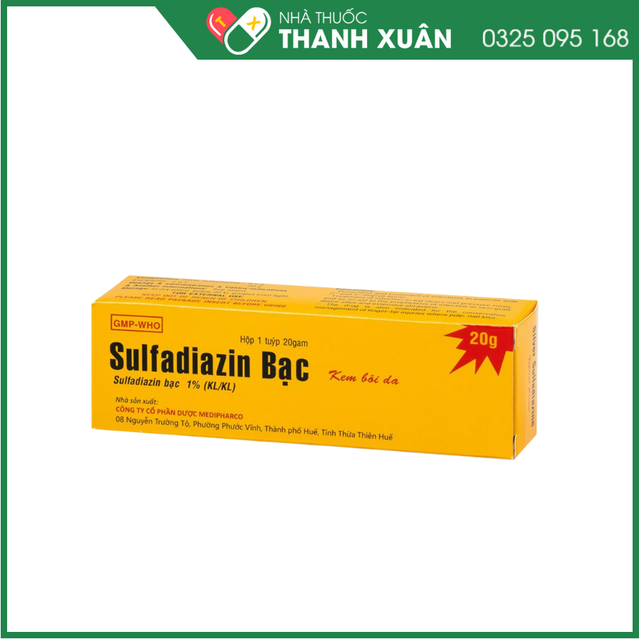 Kem bôi Silver Sulfadiazine 1% phòng và điều trị nhiễm khuẩn ở người bệnh bỏng độ 2 và độ 3, loét tỳ đè